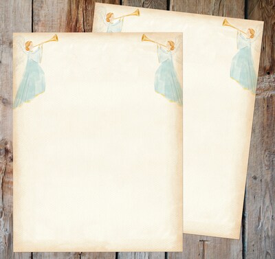 Great Papers! Holiday Stationery Letterhead Angels and Horn, Multicolor, 50 sheets (2024028)