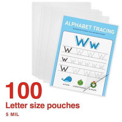 Staples Thermal Laminating Pouches, Letter Size, 5 Mil, 100/Pack (5204003/5204009)