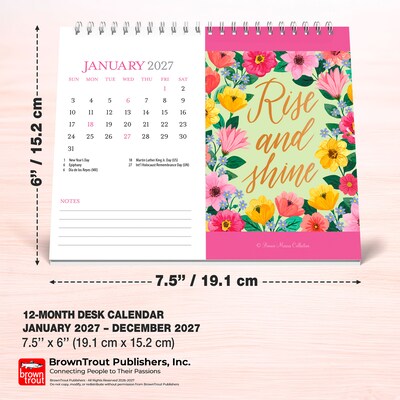 2027 BrownTrout Bonnie Marcus 7.5" x 6" Monthly Wall Calendar, Assorted Colors (9798330713059)
