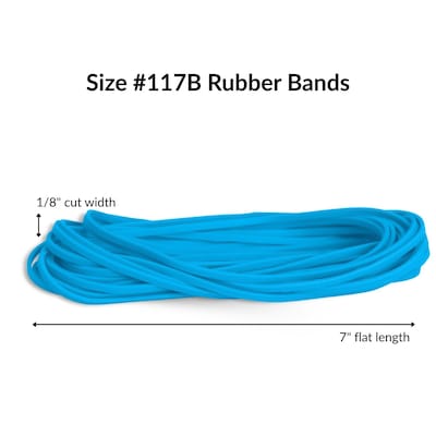 Alliance Non-Latex Multi-Purpose #117B Rubber Bands, 7" x 1/8", Cyan Blue, 63/Pack (42179)