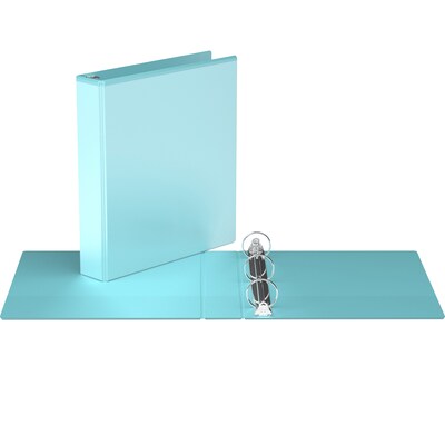 Davis Group, 1.5, 8.5 x 11, Round Ring View Binder, Pastel Color, Aqua, 6/Pack (7412-12-06)