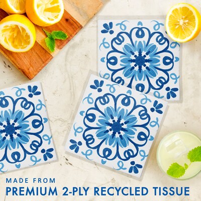 Creative Converting Blue Willow Party Napkins, Blue/White, 64/Pack (DTC365101BNAP)