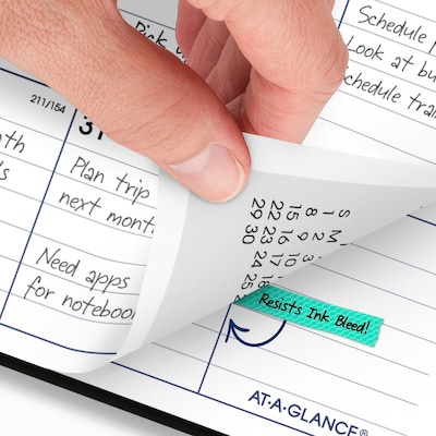 2026-2027 AT-A-GLANCE DayMinder 8" x 12" Academic Monthly Planner, Faux Leather Cover, Black (AY2-00-27)