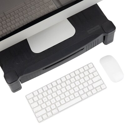 Mind Reader Monitor Stand Riser with Drawer Storage, Black (DRPLMONST-BLK)