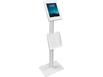 Mount-It! Adjustable Anti-Theft iPad Kiosk with Document Holder, White (MI-3770W_G10)