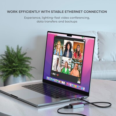 Satechi USB-C 2.5 Gigabit Ethernet Adapter, Space Gray (ST-AE25M)
