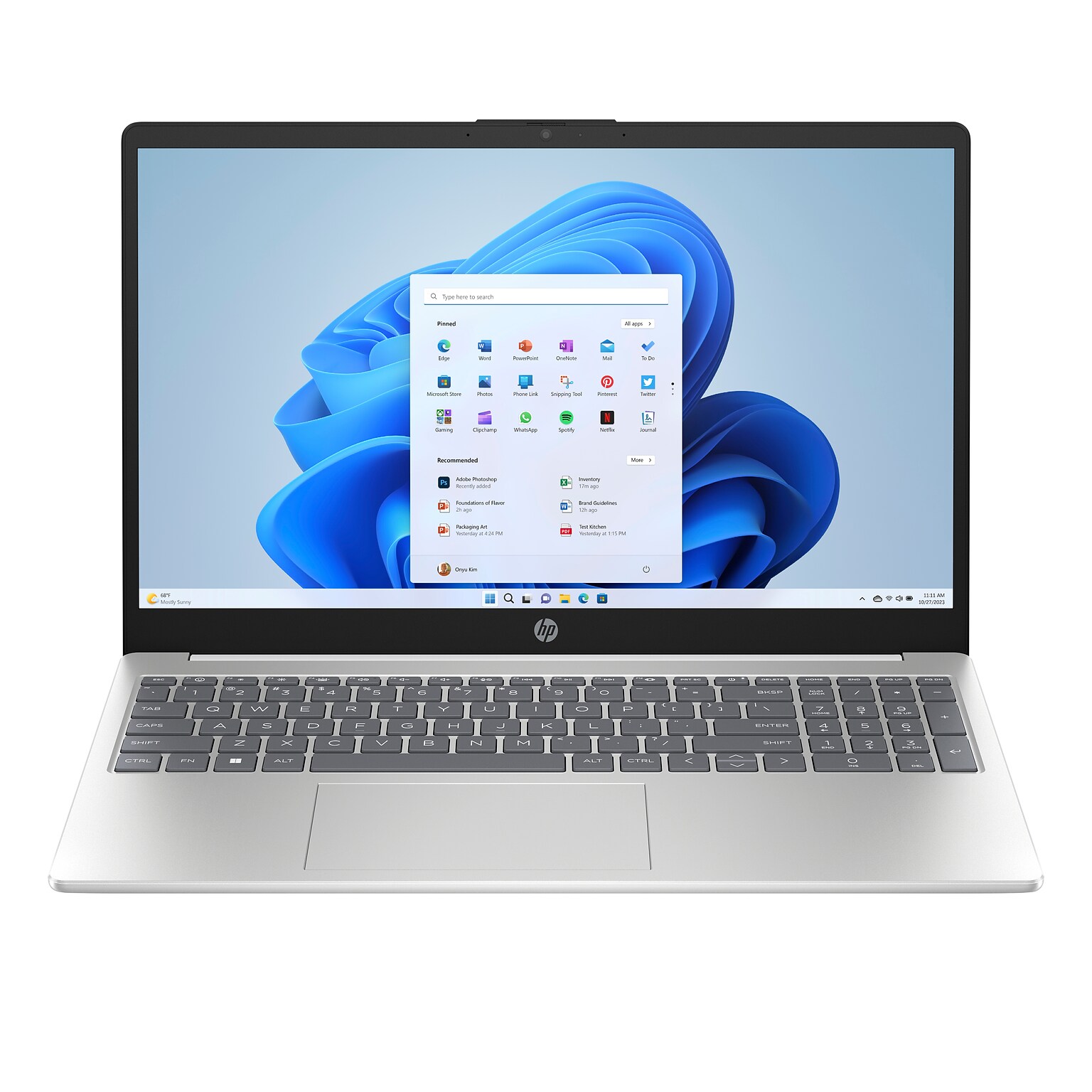 HP 15.6 Touchscreen Laptop, AMD Ryzen 7 7730U, 16GB RAM, 512GB SSD, Windows 11 Home, Natural Silver (D96E6UA#ABA)