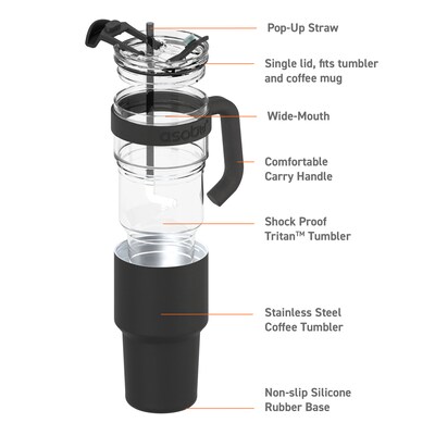 ASOBU Explorer Stainless Steel, 34 oz., Black, (ADNASM80BK)