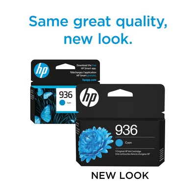 HP 936 Cyan Standard Yield Ink Cartridge, Prints Up to 800 Pages (4S6U9LN)