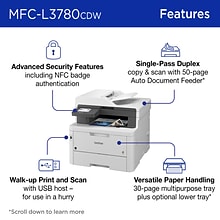 Brother MFC-L3780CDW Wireless Digital Color All-in-One, Laser Quality Output, Refresh Subscription E