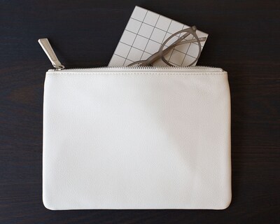 Vegan Leather Zip Pouch - Midnight