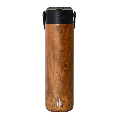 Elemental Core Stainless Steel Double Wall Insulated Water Bottle, 24 oz., Teakwood (EMLEBC24WD20)