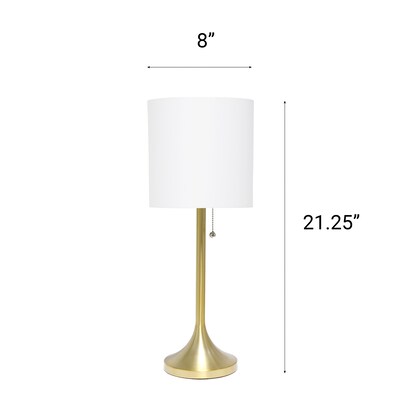 Creekwood Home Modern Glam 21.25" LED Table Lamp, Gold/White (CWT-1006-GW)