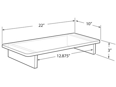 Azar Deluxe 22"W Riser, Clear, Each (515373)