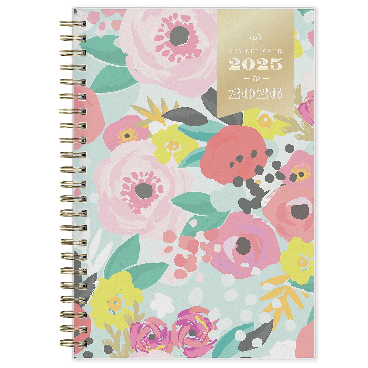 2025-2026 Day Designer for Blue Sky Secret Garden Mint 5 x 8 Academic Year Weekly & Monthly Planner, Plastic Cover