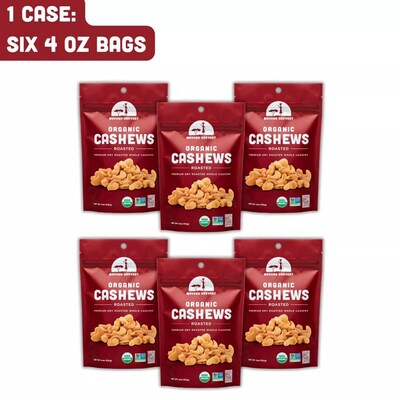 Mavuno Harvest Organic Dry Roasted Cashews, 4 oz., 6 Bags/Pack (MAHW-CASH4OZ6PK)