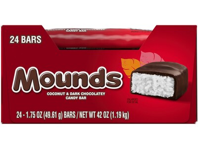Mounds Coconut and Dark Chocolate Candy Bar, 42 oz., 24/Box (34000-01817)