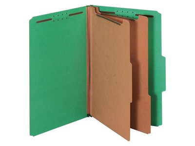Pendaflex Pressboard Classification Folder, 2-Dividers, 2 1/2 Expansion, Legal Size, Dark Green, 10/Box (29033P)