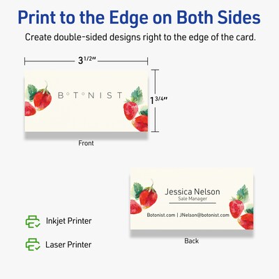 Avery Business Cards, 1-3/4" x 3-1/2" , Matte Ivory, 400/Box (95285)