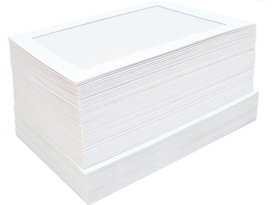 Better Office Photo Frame Note Cards with Envelopes, 4.75 x 6.8, White, 50/Pack (64600-50PK)