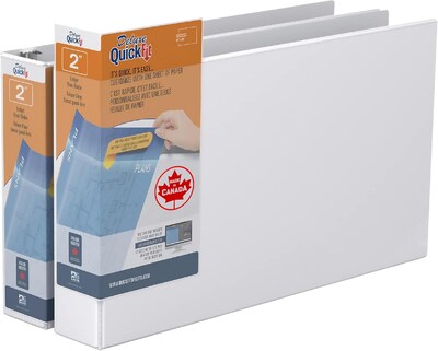 Davis Group QuickFit Heavy Duty 2 3-Ring Standard Binders, D-Ring, White, 2/Pack (94030-02)