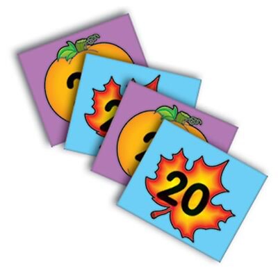 Pumpkin/Leaf Two-Sided Calendar Cover-Ups, 3 x 2-1/2, 36/pkg