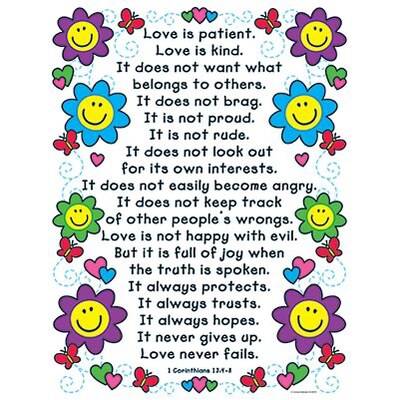 The Love Verses Chartlet 1 Corinthians 13:4-8