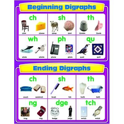 Beginning and Ending Digraphs Chartlet