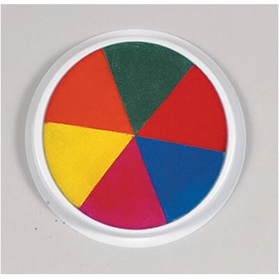 Ready2Learn Jumbo Circular Washable Stamp Pad, 6 Inch, 6-In-1 Rainbow (CE-6646)