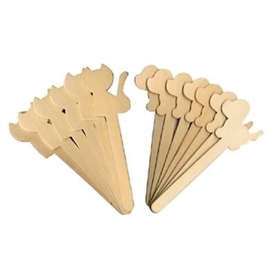 Dog & Cat Wood Craft Sticks, 16 pieces