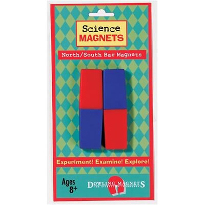 Dowling Magnets 3.13 x 1 North/South Bar Magnets, Red/Blue (DO-712)