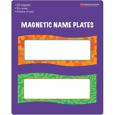 Dowling Magnets 6 x 2-1/4 Magnetic Name Plates, Assorted Colors (DO-735205)