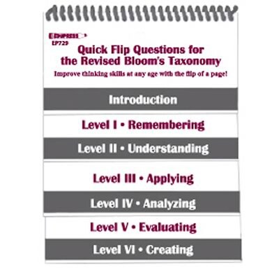 Edupress Quick Flip Questions for the Revised Bloom’s Taxonomy Flip Chart, Teaching Resource (EP-729