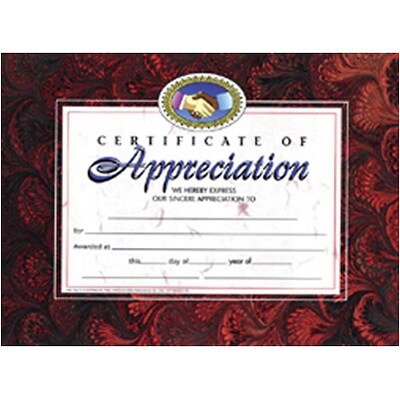 Hayes Certificate of Appreciation, 8.5 x 11, Pack of 30 (H-VA514)