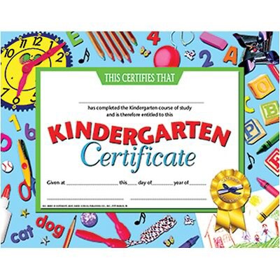 Hayes Kindergarten Certificate, 8.5 x 11, Pack of 30 (H-VA601)
