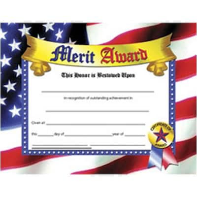 Hayes Merit Award, 8.5 x 11, Pack of 30 (H-VA607)