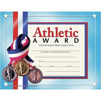Hayes Athletic Award Certificate, 8.5 x 11, Pack of 30 (H-VA626)