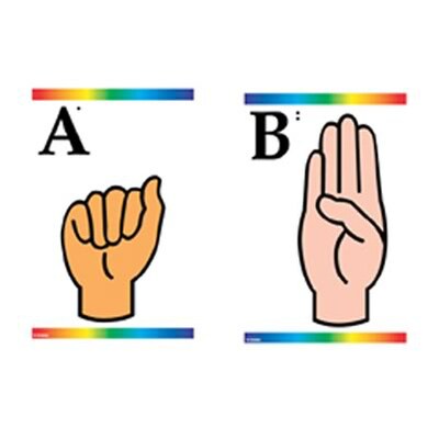 Sign Language Learning Cards with Braille