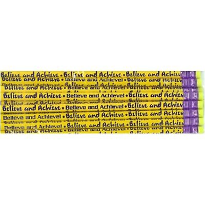 J.R. Moon Believe and Achieve Motivational Pencil, Pack of 12 (JRM52032B)