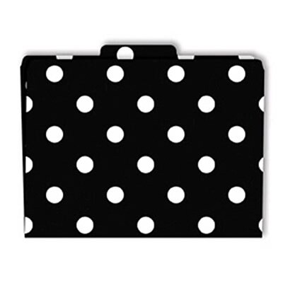 Barker Creek Black & White Dots File Folder, 3-Tab, Letter Size, Black with White Dots, 12/Pack (LAS1313F)