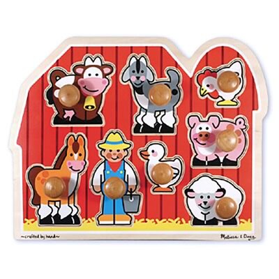 Jumbo Knob Puzzle, Large Farm, 8 Pieces