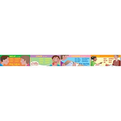 Los verbos (Verbs) Chalkboard Topper, Grades 4-9+