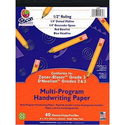 Pacon Multi-Program Handwriting Tablet, 8 x 10.5, 40 Sheets, Grades 2-3 (PAC2482)