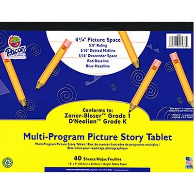Pacon Multi-Program Picture Story Tablet, 12 x 9, 40 Sheets, Grades K-1 (PAC2483)