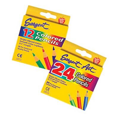 Sargent Art Half Size Colored Pencils, Assorted Colors, 24/Box (SAR227218)