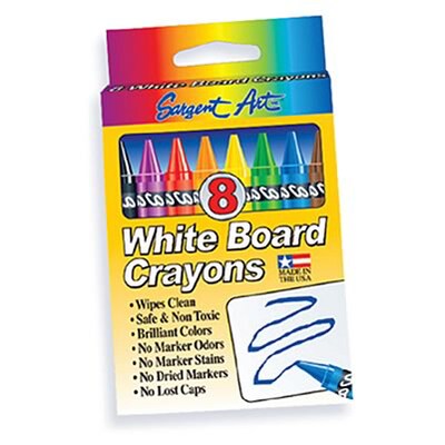 Sargent Art® White Board Crayons; Large Size, 8/Box