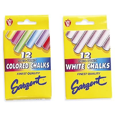 Sargent Art® Board Chalk; Assorted Colors, 12/Box
