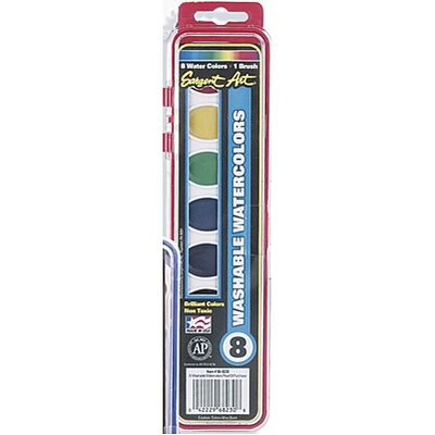 Sargent Art Art-Time Watercolor Paint Tray, 8 Colors (SAR668000)