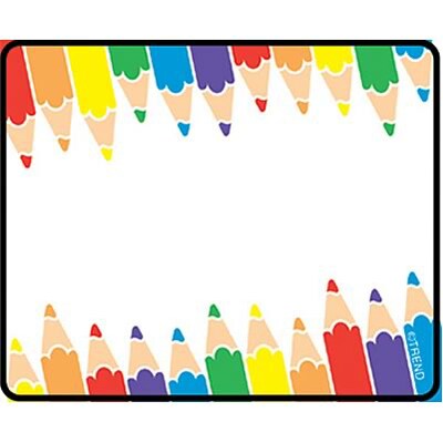 Colored Pencil Self-Adhesive Name Tags; 3 x 2-1/2, 36/Pack
