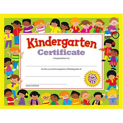 Trend Kindergarten Certificate, 30 CT (T-17008)